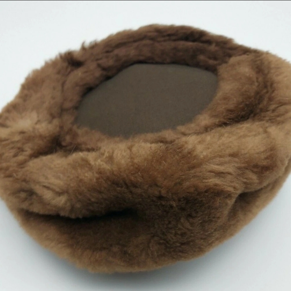Vintage Cécile Faux Fur Women's Hat 50s60s Leather Box Signed Italy USA Union